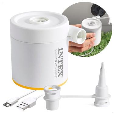 Imagem de Bomba de Ar Elétrica Quickfill com Alimentação USB 5V e 150L-min Branco Intex