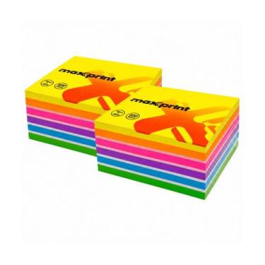 Imagem de Post it 2 Blocos Adesivo Lembretes Anotações Recados 76x76mm Maxprint