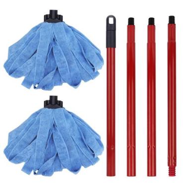 Imagem de Cabeças de Pano de Mopa de Microfibra para Reposição: Um Cabo de Mopa 