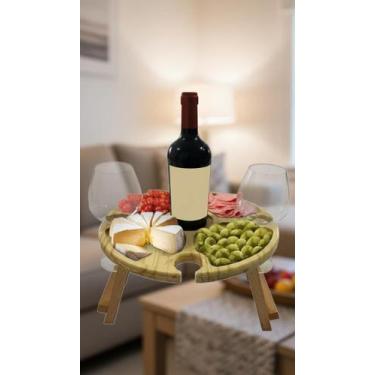 Imagem de Petisqueira de Madeira com Suporte para Vinho e Taças - Congratulation