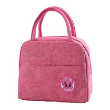 Imagem de 1 Bolsa Térmica Feminina Fitness Marmita Viagem Nécessaire Cor:Rosa