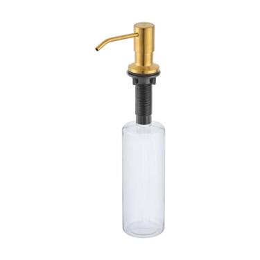 Imagem de Dispenser e Dosador de cozinha Inox sabão liquido para bancada embutir Dourado Gold Ouro Escovado 500ml - Westing