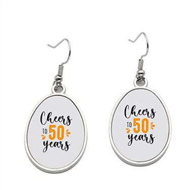 Imagem de Brinco, Cheers to 50 Years – Brincos pendentes para meninas – Presente de festa de aniversário dos namorados