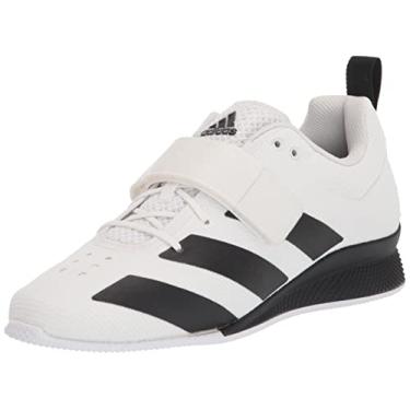Imagem de adidas Tênis masculino Adipower para levantamento de peso II, Branco/núcleo preto/núcleo preto, 4.5