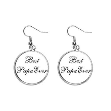 Imagem de Brinco feminino com citação Best Papa Ever