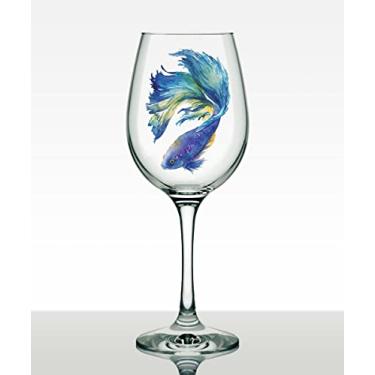 Imagem de Taça de Vinho Barone Fluxos Peixe Mágico 385ml Cor:transparente
