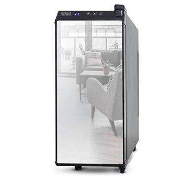 Imagem de BLACK+DECKER Refrigerador de vinho termoelétrico com frente espelhada, Geladeira de vinho independente de 12 garrafas, BD60336