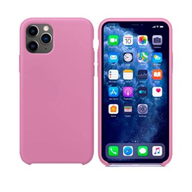 Imagem de Capinha Colorida Compatível Com iPhone 11 Pro Max Vermelha ,Preta, Laranja, Amarela, Azul, Rosa, Pink, Branca, Lilás, Marrom, Verde, Roxo, Case Slim Flexível Aveludada Com 3 Camadas De Proteção PREMIUM ONYK (ROSA CLARO)