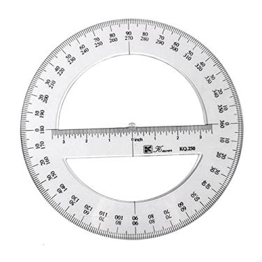 Imagem de harayaa Régua de braço transferidor portátil de 360 graus 25 cm transferidores circulares sala de aula engenharia de desenho de estudante