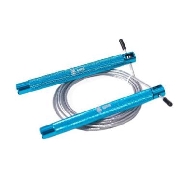 Imagem de Corda De Pular Speed Rope Ajustável Em Alumínio Azul Recartilhado - Od