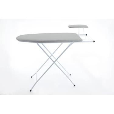 Imagem de Tábua Mesa de Passar Serrana Utilar Em Aço Com Tampo de Madeira (Com passa mangas branca)