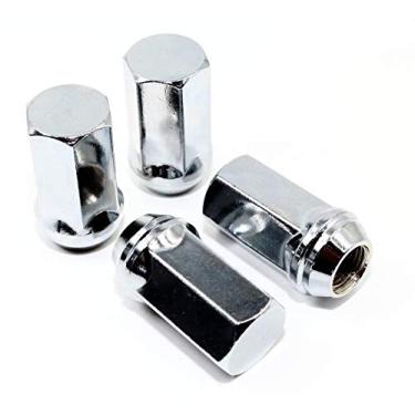 Imagem de Conjunto de 24 porcas de parafuso de bolota cromadas Veritek 14 x 1,5 mm 45 mm comprimento total 7/8 22 mm para reposição de rodas de caminhão SUV personalizadas