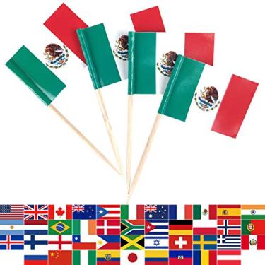 Imagem de Bandeira nacional de palito de dentes JBCD, Mexico, 1.38" x 0.98''