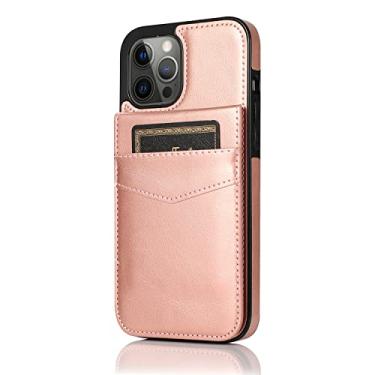 Imagem de A capa de telefone skin Holder é compatível com a capa de telefone multifuncional plug-in iPhone 14 Pro Max para iPhone 11 12 13 Pro Max Mini XS X XR 6 7 8 Plus (iPhone12, ouro rosa)
