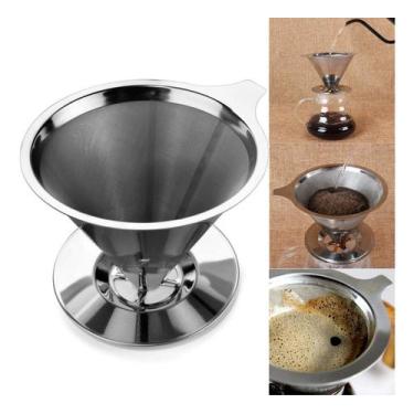 Imagem de Filtro Coador De Café Pour Over Em Inox P/ 4 Xícaras - Mimo Style