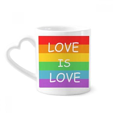 Imagem de Rainbow Gay Lésbica Transgênero LGBT Caneca Café Cerâmica Copos Copo Coração Vidro
