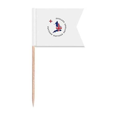 Imagem de Bandeira do território inglês Art Deco presente bandeiras de palito de dente modernas marcações para bolo de festa prato de queijo