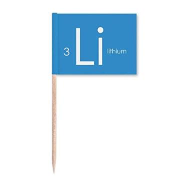Imagem de Elementos Químicos Mesa de menstruação Alcali Metal Li Palito de Dentes Marcadores Topper Decoração de Festa