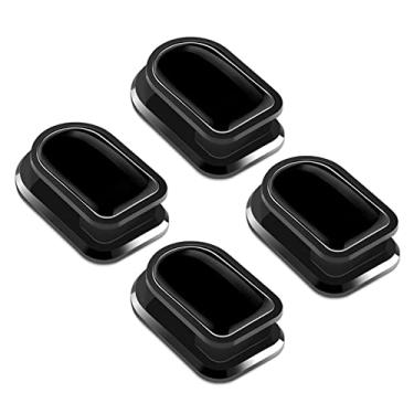 Imagem de Wination 4 peças de gancho de montagem no painel do carro, gancho autoadesivo para veículos, interior do carro, gancho adesivo preto, ganchos de armazenamento para chaves, cabo USB, suporte de cabo de fone de ouvido