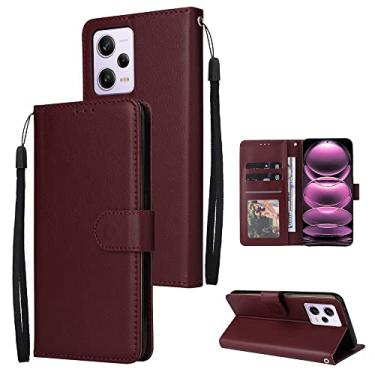 Imagem de Capa flip para celular para Xiaomi Redmi Note 12 Pro 5G, para Xiaomi Redmi Note 12 Pro 5G, capa carteira de couro PU premium [alça de pulso] Flip Folio com cartão Solts capa traseira para telefone (Cor: