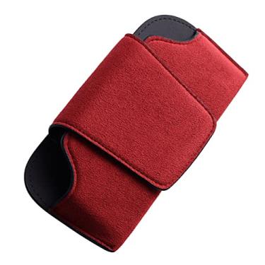 Imagem de Alfanxi Suporte de óculos de sol para viseira de carro, caixa organizadora universal, acessórios de viseira de veículo estojo de armazenamento protetor compatível com a maioria dos carros (vermelho)