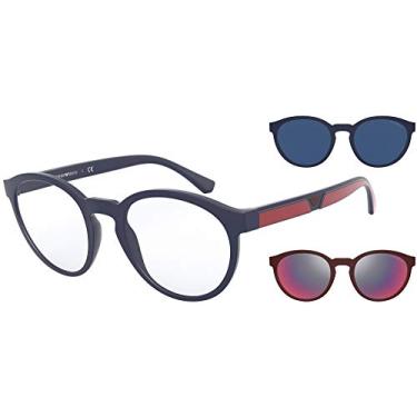 Imagem de Emporio Armani Óculos de Sol EA 4152 Azul Fosco, Azul Fosco, Transparente, 52/21/145, Clip-On, Masculino, Unissex