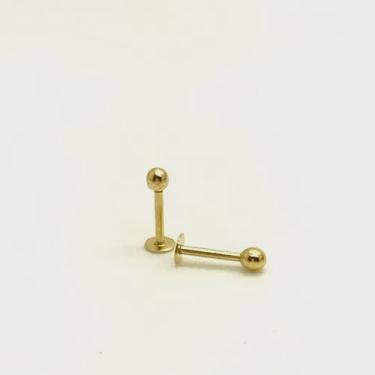 Imagem de Ouro 18k Piercing Rosto Corpo Labret Bolinha e Placa Corpo 6 mm LTOK045