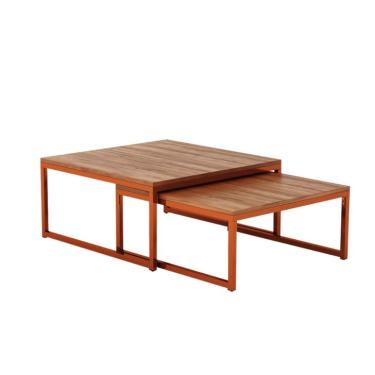 Imagem de Mesa de Centro Quadrado Catarina Wood Cobre e Preta