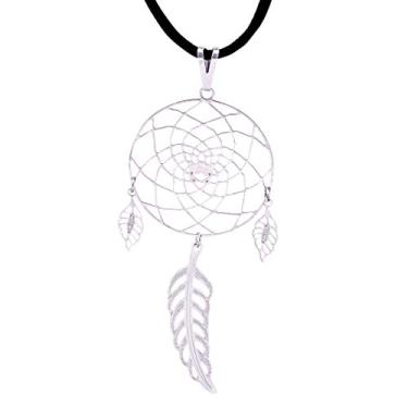 Imagem de Colar Filtro dos Sonhos no Cordão - Sunshine Cristais Cor:Prata