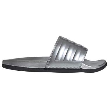 Imagem de adidas Sandália feminina Adilette Comfort Slides, Prata metálica/prata metálica, 9