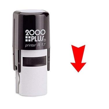 Imagem de Carimbo redondo vermelho para baixo seta autotinta de borracha – tinta vermelha (C-6248)