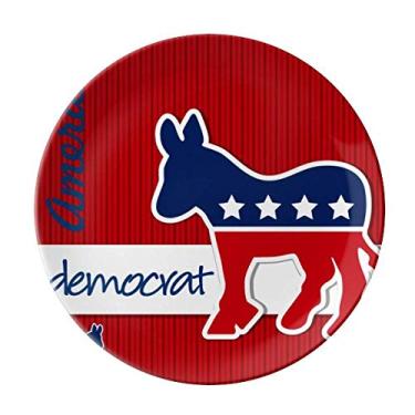 Imagem de America Burro Emblema Democrata, Prato Decorativo de Porcelana, Prato de Jantar