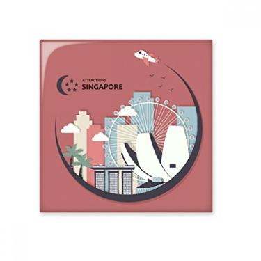 Imagem de Bandeira de Singapura Lugares na Lua Azulejo de cerâmica brilhante Decalque de pedra adornada tijolo vitrificado
