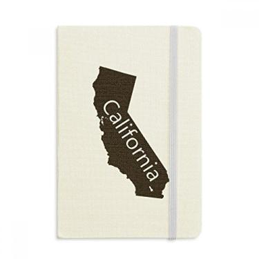 Imagem de Caderno de mapa da Califórnia dos Estados Unidos, capa dura em tecido, diário clássico