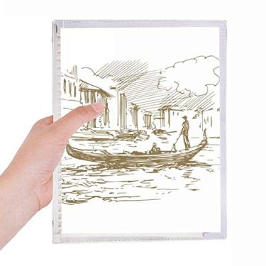 Imagem de Caderno de paisagem River Boat Landmark Sketch com folhas soltas e diário recarregável