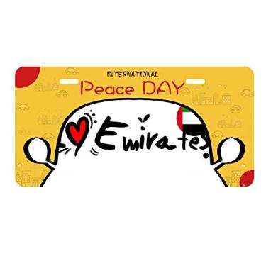 Imagem de DIYthinker I Love Emirates Bandeira da Palavra Amor Ilustração Coração Placa Placa Etiqueta Decoração de Carro Dia da Paz