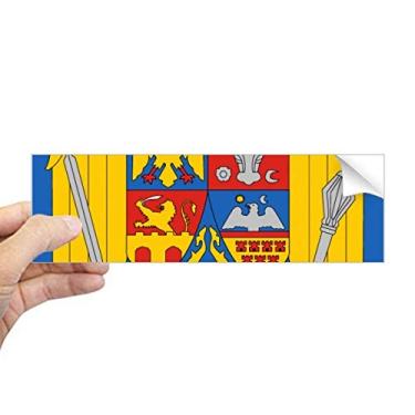 Imagem de DIYthinker Adesivo de para-choque retangular país com emblema nacional da Romênia para janela