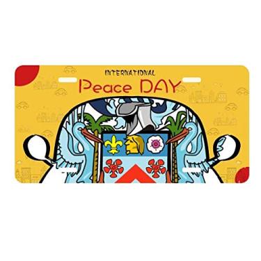Imagem de DIYthinker Placa de licença com emblema Nacional de São Cristóvão e Névis para decoração de carro, Dia da Paz