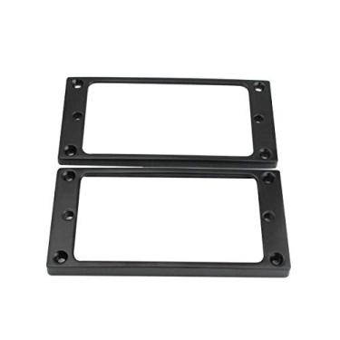 Imagem de Guyker Flat Metal Humbucker Pickup Mounting Ring Set - Bridge Neck Pickups Cover Frame Replacement Part for Electric Guitar or Precision Bass(2PCS, Black)