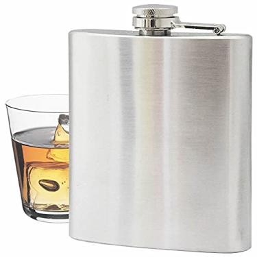 Imagem de Cantil porta bebidas whisky aço inox 6 OZ 177 ML CBRN01453 - Commerce Brasil