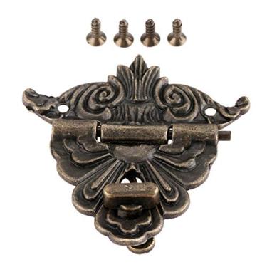 Imagem de 54 * 58mm Antique Caixa Latches Funiture Hardware Vintage Decorativo Hasp Lock Trava para Jóias De Madeira Caixa De Gaveta Com Parafusos YYDFPIIA