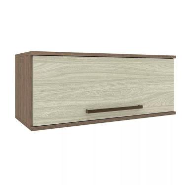 Imagem de Armário Geladeira 1 Porta Basculante Evolution Plus Batrol Móveis Tannat/Legno Crema