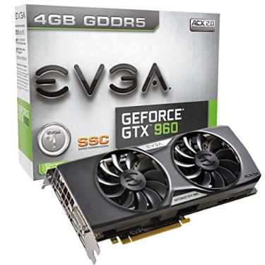 Imagem de EVGA GeForce GTX 960 4 GB SSC GAMING ACX 2.0+, resfriamento silencioso com placa traseira instalada 04G-P4-3966-KR