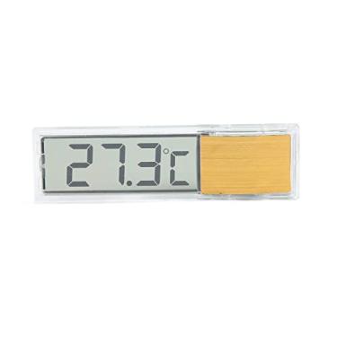 Imagem de term?metro de aqu¨¢rio digital eletr?nico transparente,Term?metro de aqu¨¢rio LCD 3D, term?metro de aqu¨¢rio de LED para acess¨®rios de aqu¨¢rio(d'oro), term?metro de aqu¨¢rio term?metro de aqu¨¢rio Te