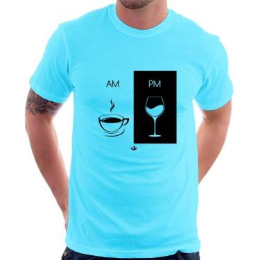 Imagem de Camiseta Am Café Pm Vinho - Foca Na Moda