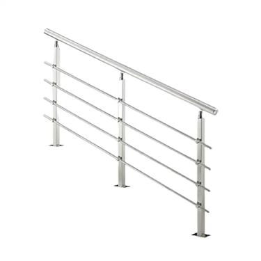 Imagem de Corrimão Escadas 304 Trilhos de Aço Inoxidável Varandas Crianças Idosas Escadas Doméstico Interior e Exterior Auto-Instalado Cerca Colunas Corrimão Exterior (Tamanho: 1,5 m Corrimão +3 colunas de 38 mm)