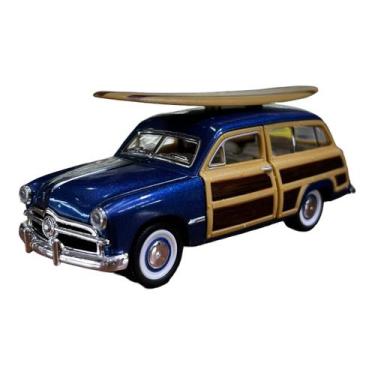 Imagem de Miniatura Ford Woody Wagon 1949 Surf Azul 1:40 - Kinsmart