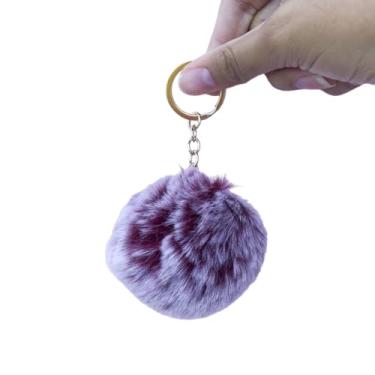 Imagem de Chaveiro Pompom Bolsa Mochila Colorido Pelúcia Fofo Porta Chave (Vinho)