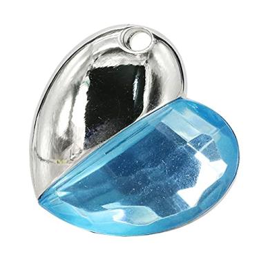 Imagem de Pen Drive USB em forma de coração de 128 GB, unidades USB pen drives pen drive USB 2.0 disco Pen Drive Pen Drive Pen Drive Data Armazenamento Flash Disk Zip Drive USB Stick (azul claro)