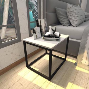 Imagem de Mesa De Cabeceira Industrial Cinza Mdf Canto Quarto Mesas De Cabeceira Mesinha Cabeçeira Cabiceira